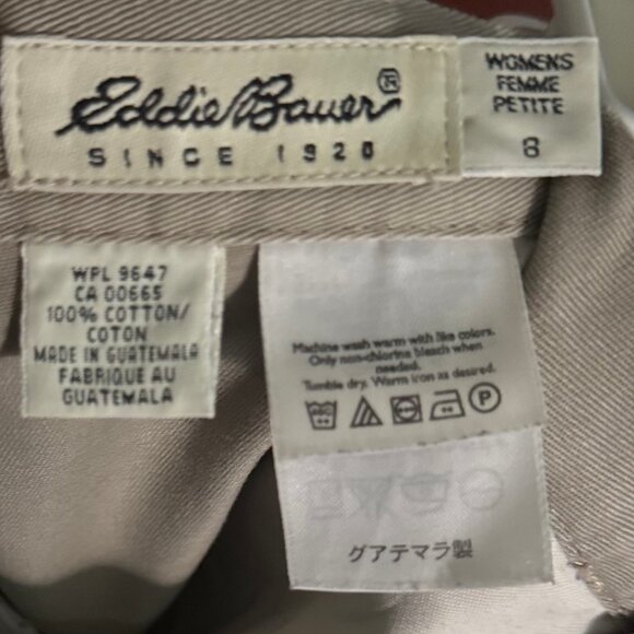 Eddie Bauer Trousers Size 8 Classic Fit Khakis Pants 100% Cotton - Picture 10 of 10